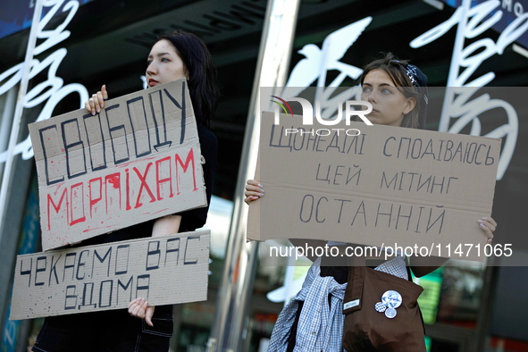 Activists are holding the Don't Be Silent. Captivity Kills! rally to support Ukrainian prisoners of war of the Mariupol Garrison as well as...