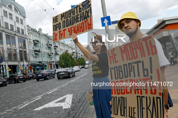 Activists are holding the Don't Be Silent. Captivity Kills! rally to support Ukrainian prisoners of war of the Mariupol Garrison as well as...