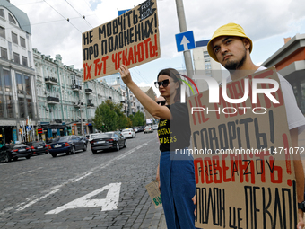 Activists are holding the Don't Be Silent. Captivity Kills! rally to support Ukrainian prisoners of war of the Mariupol Garrison as well as...