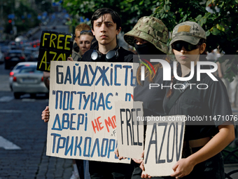 Activists are holding the Don't Be Silent. Captivity Kills! rally to support Ukrainian prisoners of war of the Mariupol Garrison as well as...