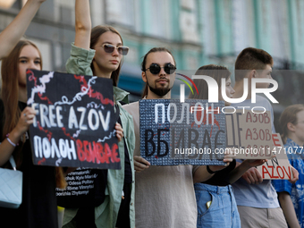 Activists are holding the Don't Be Silent. Captivity Kills! rally to support Ukrainian prisoners of war of the Mariupol Garrison as well as...