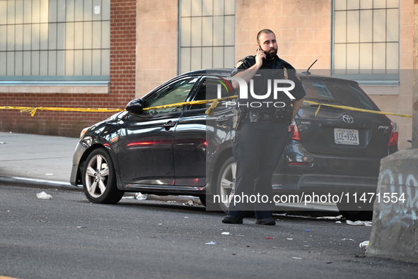 A male victim is being shot in the leg in Bronx, New York, United States, on August 12, 2024. At approximately 5:31 a.m. on Monday morning o...