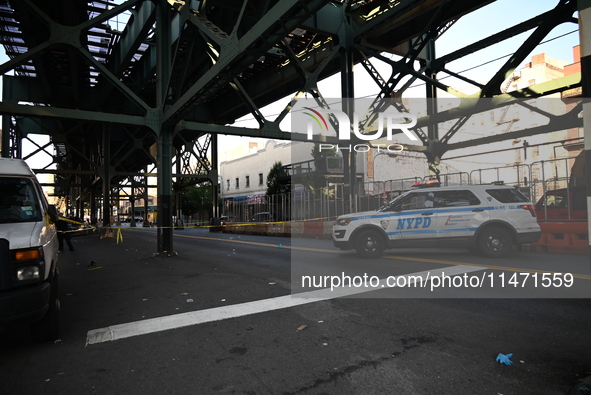 A male victim is being shot in the leg in Bronx, New York, United States, on August 12, 2024. At approximately 5:31 a.m. on Monday morning o...