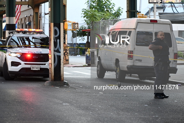 A male victim is being shot in the leg in Bronx, New York, United States, on August 12, 2024. At approximately 5:31 a.m. on Monday morning o...