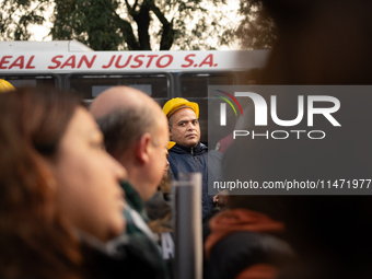 Pilgrims and workers are taking part in a march from the sanctuary at the San Cayetano Church to Plaza de Mayo Square in Buenos Aires, Argen...