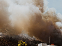 Severe wildfires are erupting across Attica, Greece, fueled by extreme heat, drought, and high winds since Sunday, in Nea Makri, Attica, Gre...