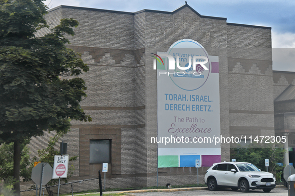 Netivot HaTorah orthodox Zionist elementary Jewish day school is operating in Toronto, Ontario, Canada, on August 10, 2024 