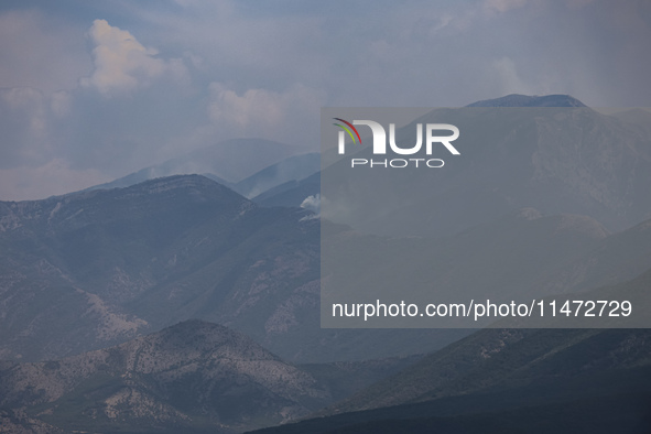 Fire at the Bulgarian-Greek border in Slavyanka mountain from the side of Bulgaria which or Orvilos from Greece. The fire is burning since 1...