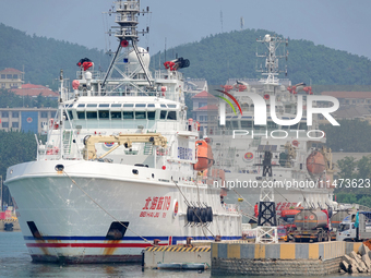 The ''Beihai Rescue 101'' and ''Beihai Rescue 119'' rescue ships are on standby at the Beihai Rescue Bureau of the Ministry of Transport in...