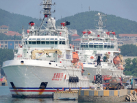 The ''Beihai Rescue 101'' and ''Beihai Rescue 119'' rescue ships are on standby at the Beihai Rescue Bureau of the Ministry of Transport in...