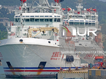 The ''Beihai Rescue 101'' and ''Beihai Rescue 119'' rescue ships are on standby at the Beihai Rescue Bureau of the Ministry of Transport in...