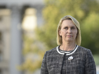 US Ambassador to Ukraine Bridget A. Brink is attending a briefing of United States Senators Lindsey Graham and Richard Blumenthal in Mykhail...