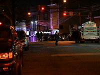 Police are involved in a shooting, leaving one person wounded and two police officers injured in Newark, New Jersey, United States, on Augus...