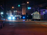 Police are involved in a shooting, leaving one person wounded and two police officers injured in Newark, New Jersey, United States, on Augus...