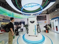 Visitors are visiting the ''European and American standard DC Charging pile'' at the 2024 Beijing International Charging Pile and Power Stat...