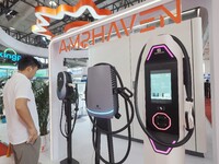 Visitors are visiting the ''Smart Charging Pile'' at the 2024 Beijing International Charging Pile and Power Station Exhibition in Beijing, C...