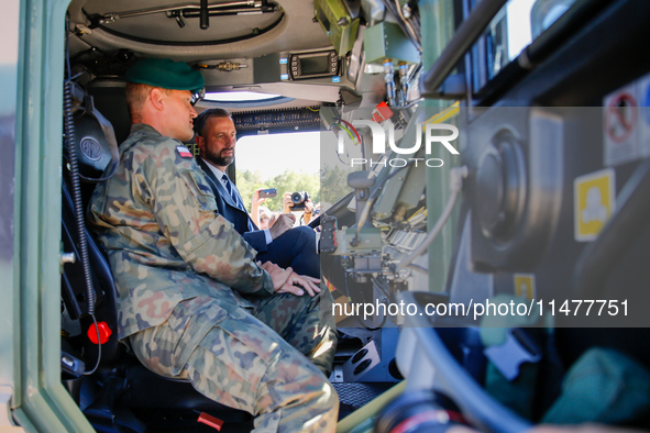 Deputy Prime Minister and Minister of Defence of Poland, Wladyslaw Kosiniak Kamysz is presented with new Light Armored Reconnaissance Carrie...