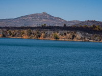 The land is burning from the devastating wildfire that is breaking out in Athens, Greece, on August 11, 2024, in the Marathon Lake area on A...