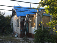 A house damaged by Russian shelling is being shown in Kamianka village, Kharkiv region, Ukraine, on August 14, 2024. NO USE RUSSIA. NO USE B...