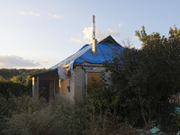 A house damaged by Russian shelling is being shown in Kamianka village, Kharkiv region, Ukraine, on August 14, 2024. NO USE RUSSIA. NO USE B...