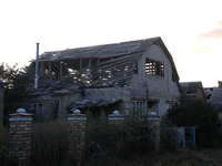 A house damaged by Russian shelling is being shown in Kamianka village, Kharkiv region, Ukraine, on August 14, 2024. NO USE RUSSIA. NO USE B...