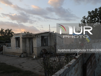 A house damaged by Russian shelling is being shown in Kamianka village, Kharkiv region, Ukraine, on August 14, 2024. NO USE RUSSIA. NO USE B...