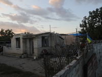 A house damaged by Russian shelling is being shown in Kamianka village, Kharkiv region, Ukraine, on August 14, 2024. NO USE RUSSIA. NO USE B...