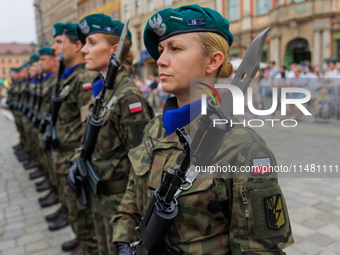 Poland is celebrating Polish Armed Forces Day, a national holiday that honors the bravery and sacrifices of Polish soldiers, in Poland, on A...