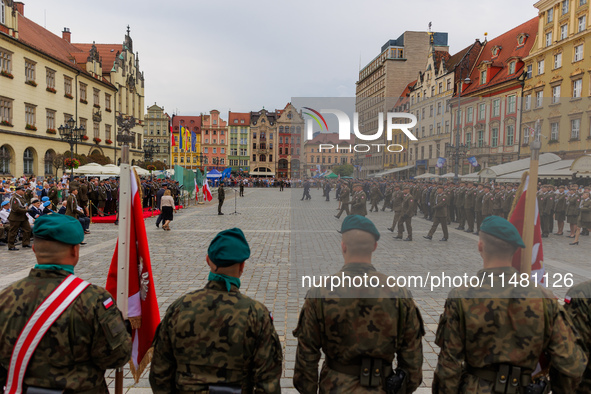 Poland is celebrating Polish Armed Forces Day, a national holiday that honors the bravery and sacrifices of Polish soldiers, in Poland, on A...