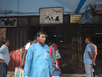 People are standing outside of the emergency ward of R G Kar Medical College in Kolkata, India, on August 15, 2024. (