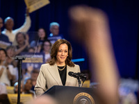 Vice President Kamala Harris is cheered by the audience as she and President Joe Biden announce reduced Medicare prices for ten widely-used...