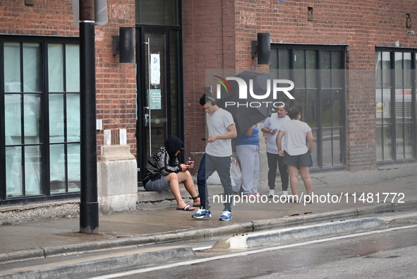 Approximately 10 migrants are being sickened at a migrant shelter in Chicago, Illinois, United States, on August 15, 2024. EMS is responding...