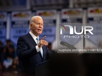 President Joe Biden delivers remarks at an event announcing reduced Medicare prices for ten widely-used drugs, Upper Marlboro, MD, August 15...