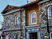 The police are stationing along the Mall Road in Mussoorie, Uttarakhand, India, on April 18, 2024. (