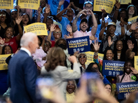 Enthusiastic crowds greet President Joe Biden and Vice President Kamala Harris at an event announcing reduced Medicare prices for ten widely...