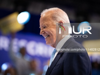 President Joe Biden hosts an event with Vice President Kamala Harris to announce reduced Medicare prices for ten widely-used drugs, Upper Ma...