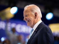 President Joe Biden hosts an event with Vice President Kamala Harris to announce reduced Medicare prices for ten widely-used drugs, Upper Ma...