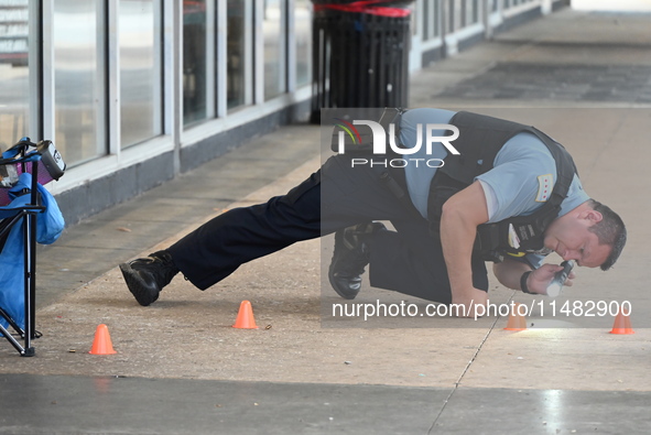 A 51-year-old male victim is being shot and is in good condition in Chicago, Illinois, United States, on August 15, 2024. On the 400 block o...