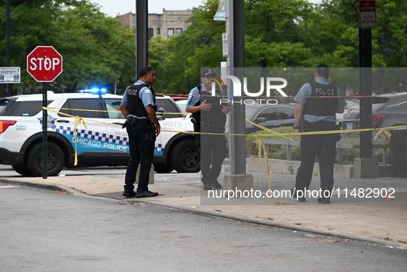 A 51-year-old male victim is being shot and is in good condition in Chicago, Illinois, United States, on August 15, 2024. On the 400 block o...