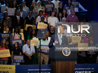 President Joe Biden delivers remarks at an event announcing reduced Medicare prices for ten widely-used drugs, Upper Marlboro, MD, August 15...