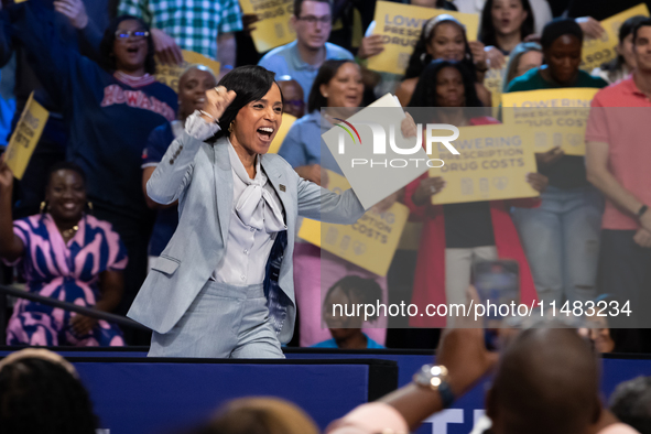 Angela Alsobrooks, Chief Executive of Prince George's County, Maryland, and Democratic nominee for one of the state's U.S. Senate seats, spe...