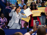 Angela Alsobrooks, Chief Executive of Prince George's County, Maryland, and Democratic nominee for one of the state's U.S. Senate seats, spe...