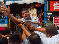 Clashes are being seen between students and police during a protest demonstration against the rape and murder of a second-year doctor at RG...