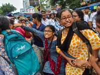 Clashes are being seen between students and police during a protest demonstration against the rape and murder of a second-year doctor at RG...