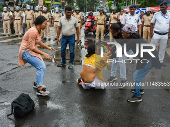 Clashes are being seen between students and police during a protest demonstration against the rape and murder of a second-year doctor at RG...