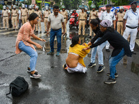 Clashes are being seen between students and police during a protest demonstration against the rape and murder of a second-year doctor at RG...