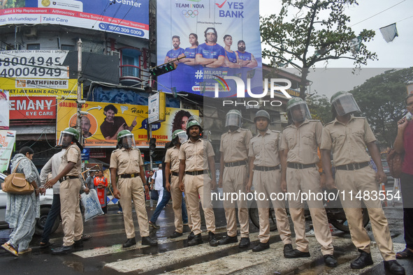 Clashes are being seen between students and police during a protest demonstration against the rape and murder of a second-year doctor at RG...