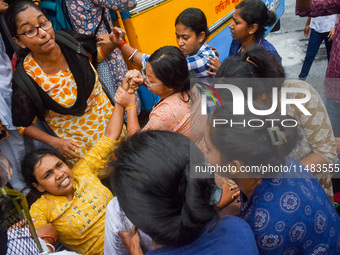 Clashes are being seen between students and police during a protest demonstration against the rape and murder of a second-year doctor at RG...