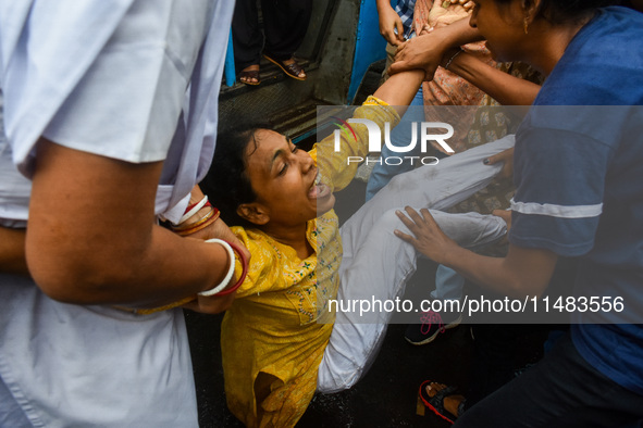 Clashes are being seen between students and police during a protest demonstration against the rape and murder of a second-year doctor at RG...