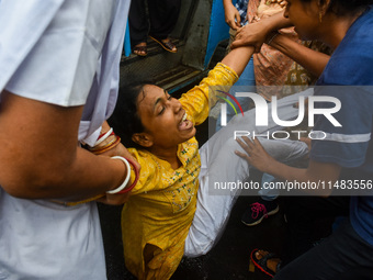 Clashes are being seen between students and police during a protest demonstration against the rape and murder of a second-year doctor at RG...